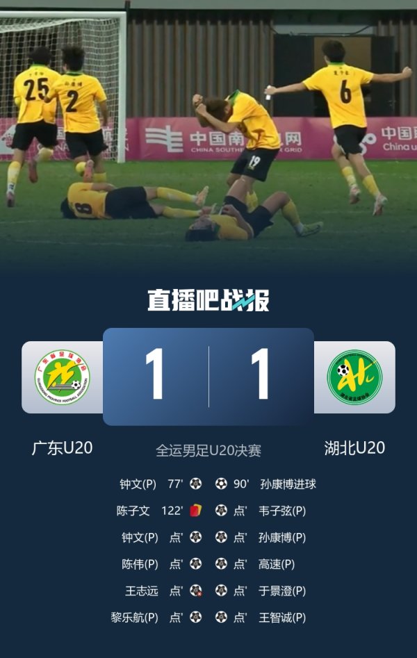 创历史!湖北U20夺魁 是湖北古代足球 史上首次夺得全运会金牌